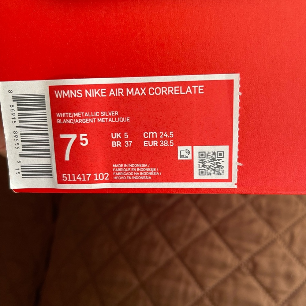 Nike Women Air Max Correlate /WHITE/STRATA GREY/SPORT FUCHSIA/METALLIC/Size7.5/6 - Picture 14 of 14